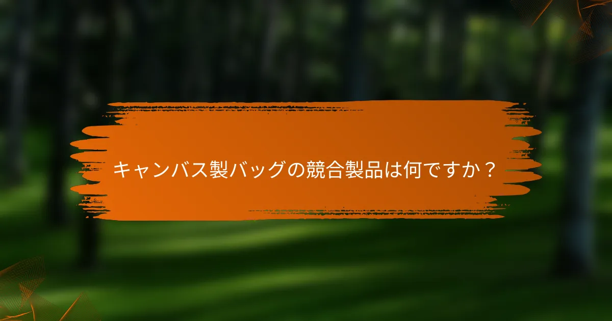 キャンバス製バッグの競合製品は何ですか？