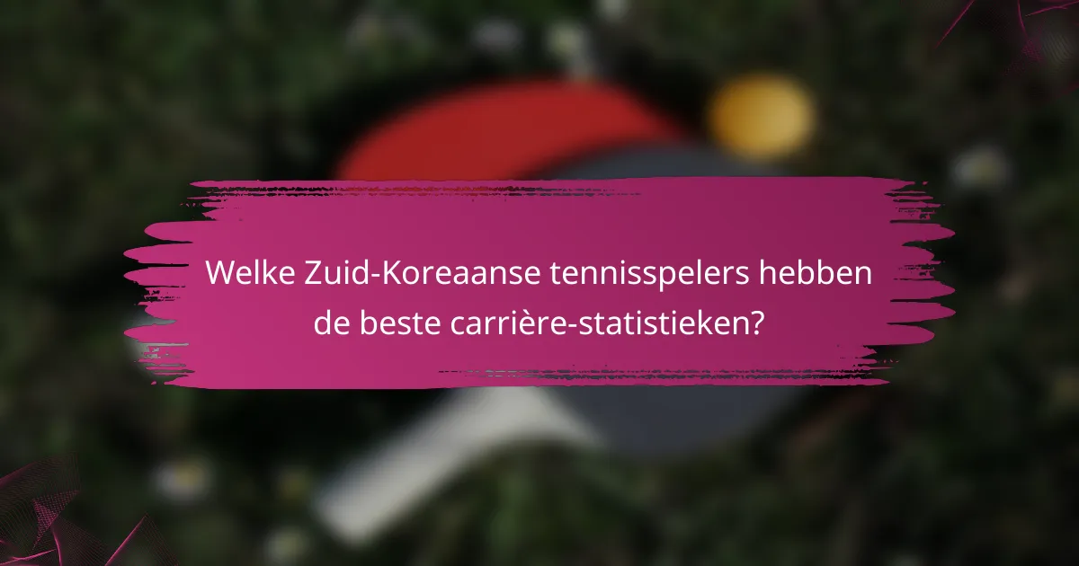 Welke Zuid-Koreaanse tennisspelers hebben de beste carrière-statistieken?